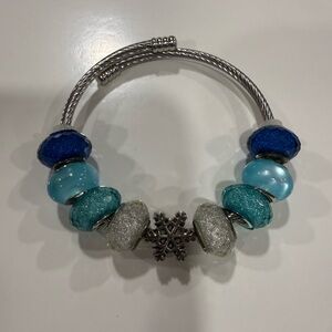 2/$5 Elegant Blue and Silver Charm Bracelet